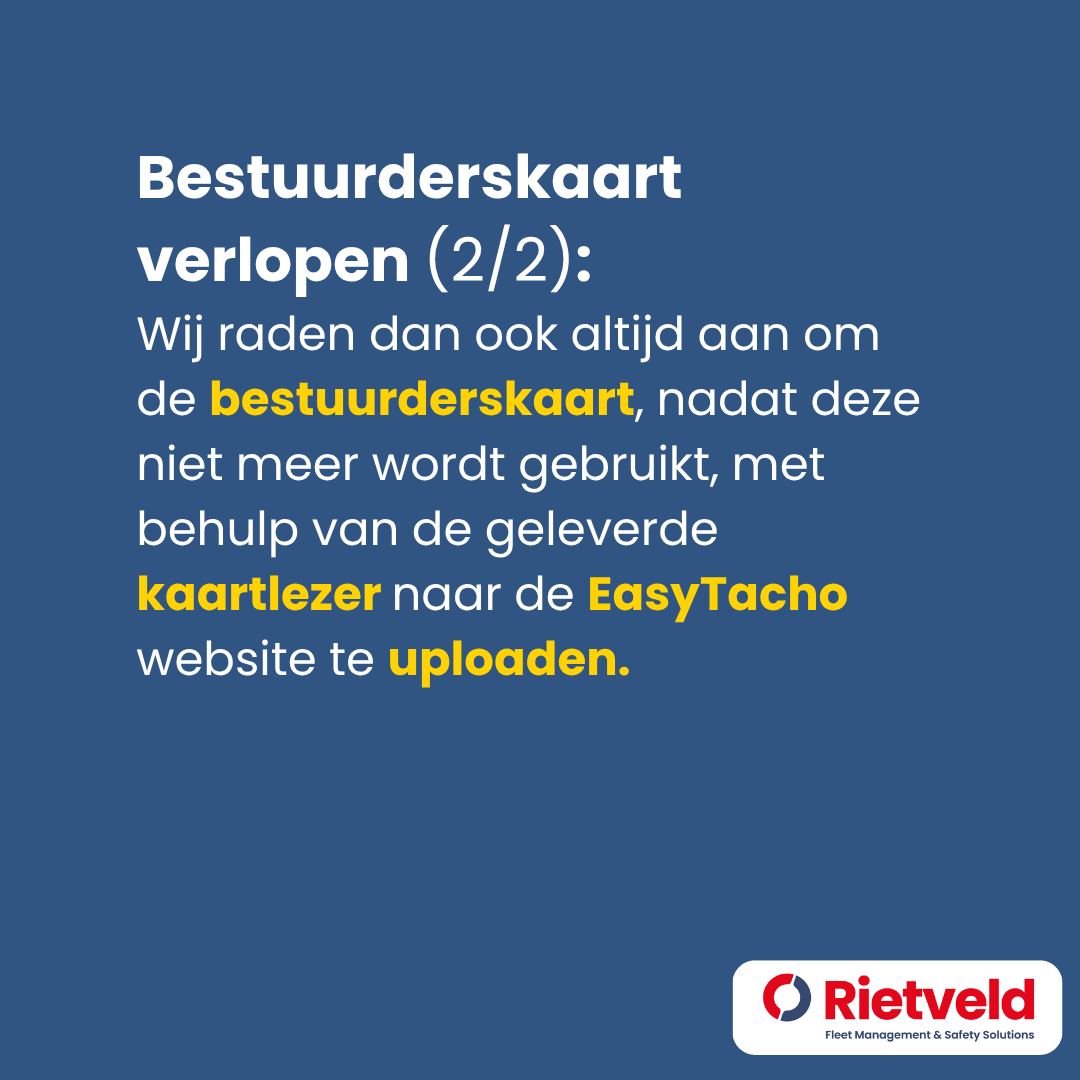 EasyTacho Tip - Chauffeur uit dienst bestuurderskaart verlopen.5