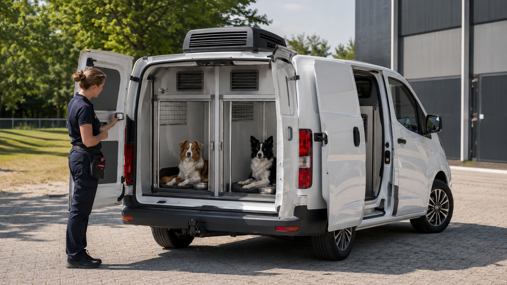 hondenuitlaatservice vervoert honden met verkoeling