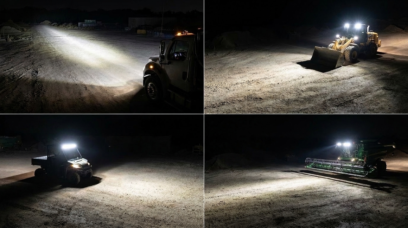 Uitleg type werklampen op voertuigen en machines